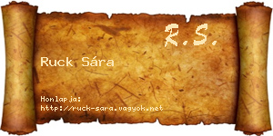 Ruck Sára névjegykártya